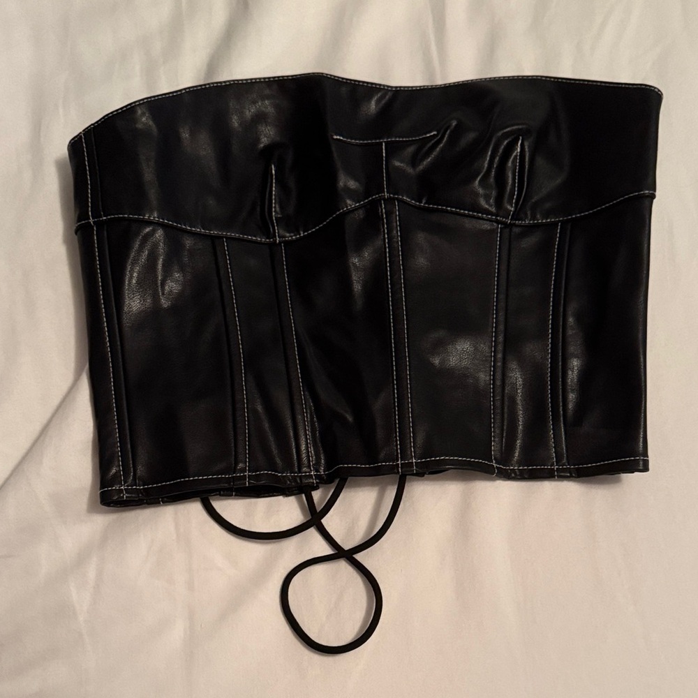 EDIKTED black lace up corset top
